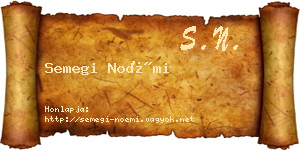 Semegi Noémi névjegykártya